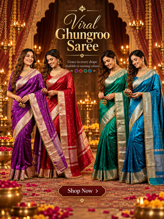 How to Style a Ghungroo Saree for Weddings & Parties