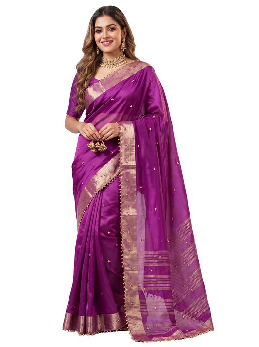 Most Viral Trending Ghungroo Tissue Saree for Women | Elegant Designer Party Wear Saree with Ghungroo Border | Festive & Wedding Collection
