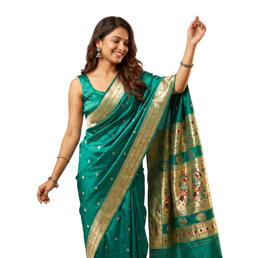 Banarasi Soft Silk Saree Festive Woven Jacquard Zari Border Sarees with Unstitched Blouse Piece.