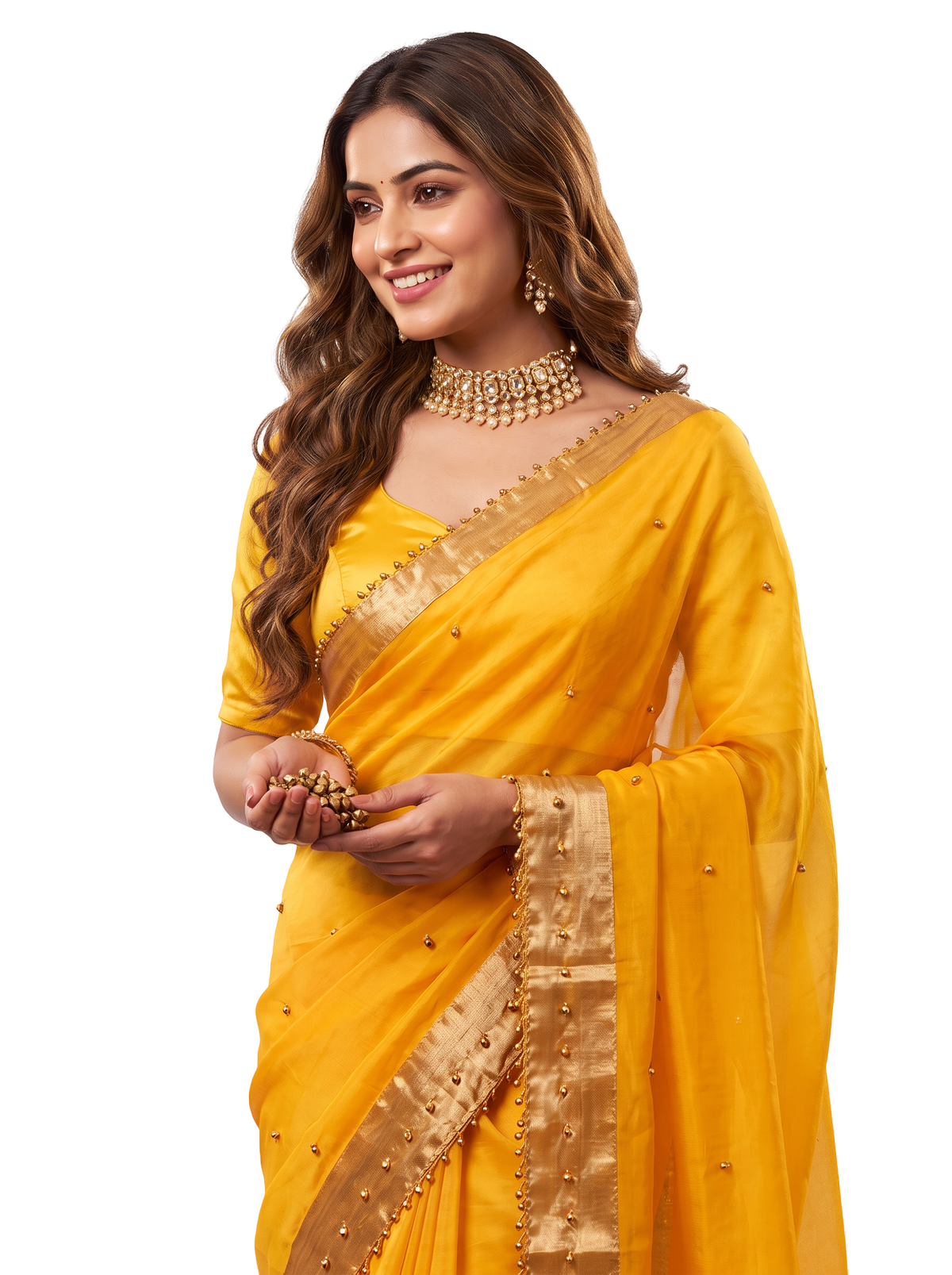 Most Viral Trending Ghungroo Tissue Saree for Women | Elegant Designer Party Wear Saree with Ghungroo Border | Festive & Wedding Collection
