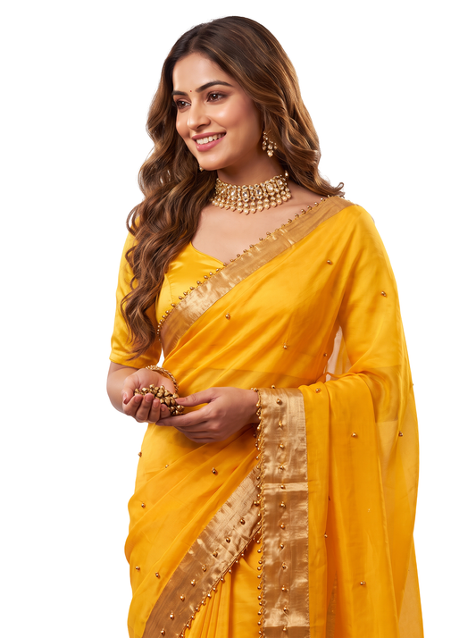Most Viral Trending Ghungroo Tissue Saree for Women | Elegant Designer Party Wear Saree with Ghungroo Border | Festive & Wedding Collection