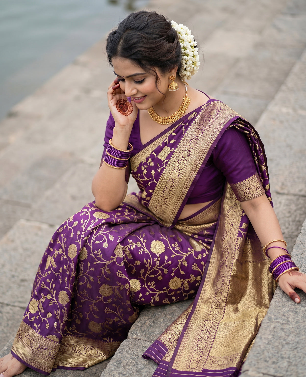 Women's Woven Banarasi Art Silk Saree with Unstitched Blouse Piece.