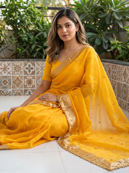 Most Viral Trending Ghungroo Tissue Saree for Women | Elegant Designer Party Wear Saree with Ghungroo Border | Festive & Wedding Collection