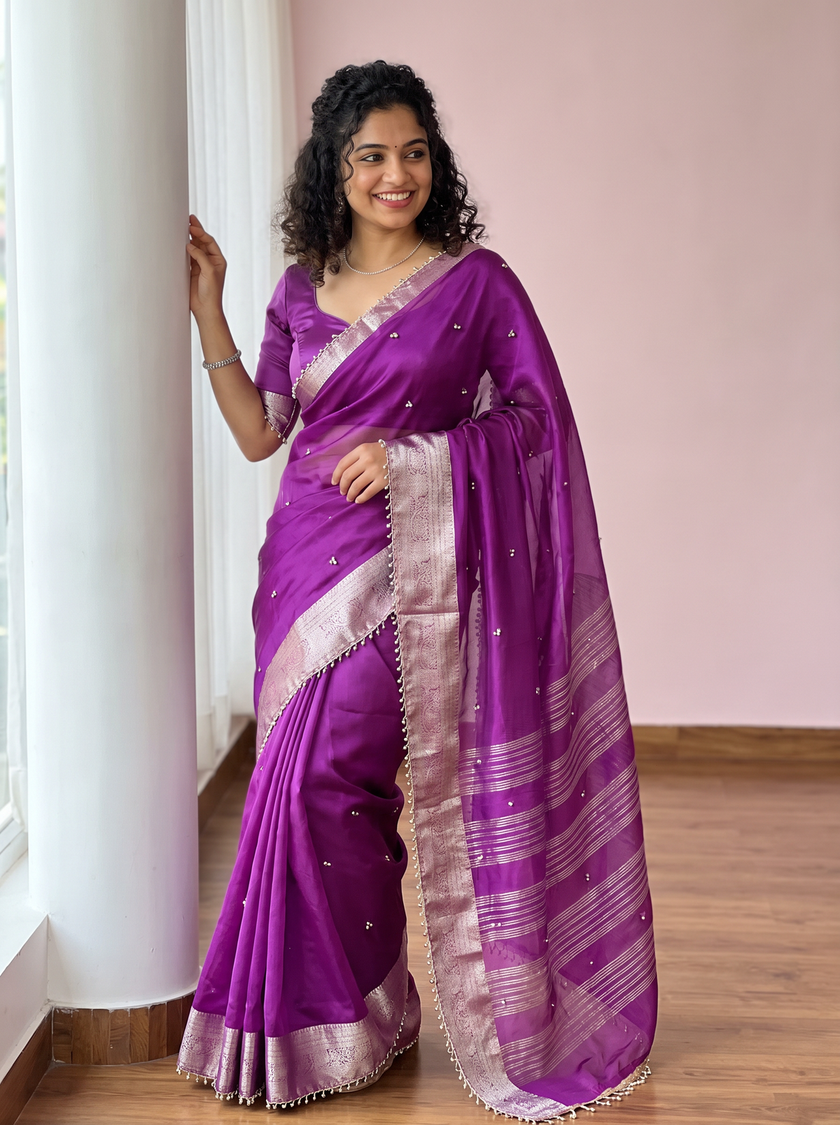 Most Viral Trending Ghungroo Tissue Saree for Women | Elegant Designer Party Wear Saree with Ghungroo Border | Festive & Wedding Collection