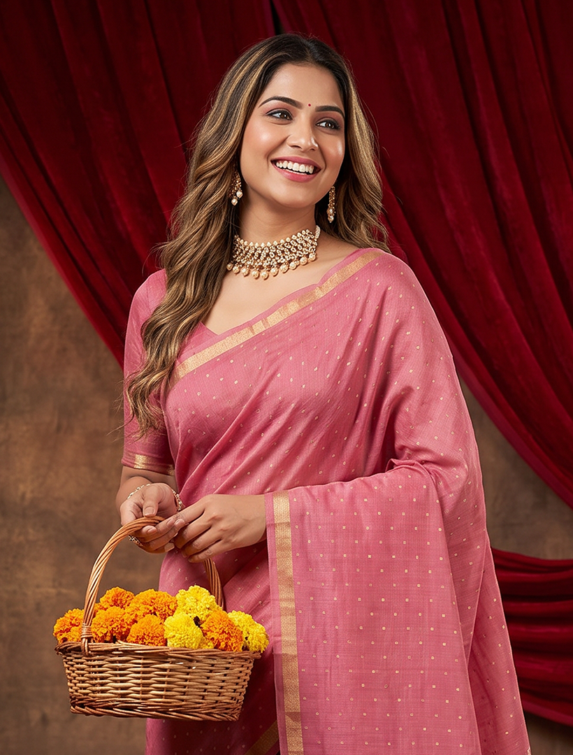 Women's Woven Paithani Art Silk Saree with Unstitched Blouse Piece.