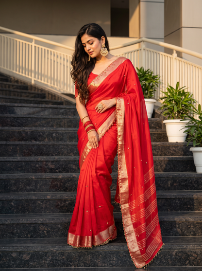 Most Viral Trending Ghungroo Tissue Saree for Women | Elegant Designer Party Wear Saree with Ghungroo Border | Festive & Wedding Collection