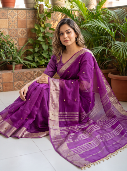 Most Viral Trending Ghungroo Tissue Saree for Women | Elegant Designer Party Wear Saree with Ghungroo Border | Festive & Wedding Collection