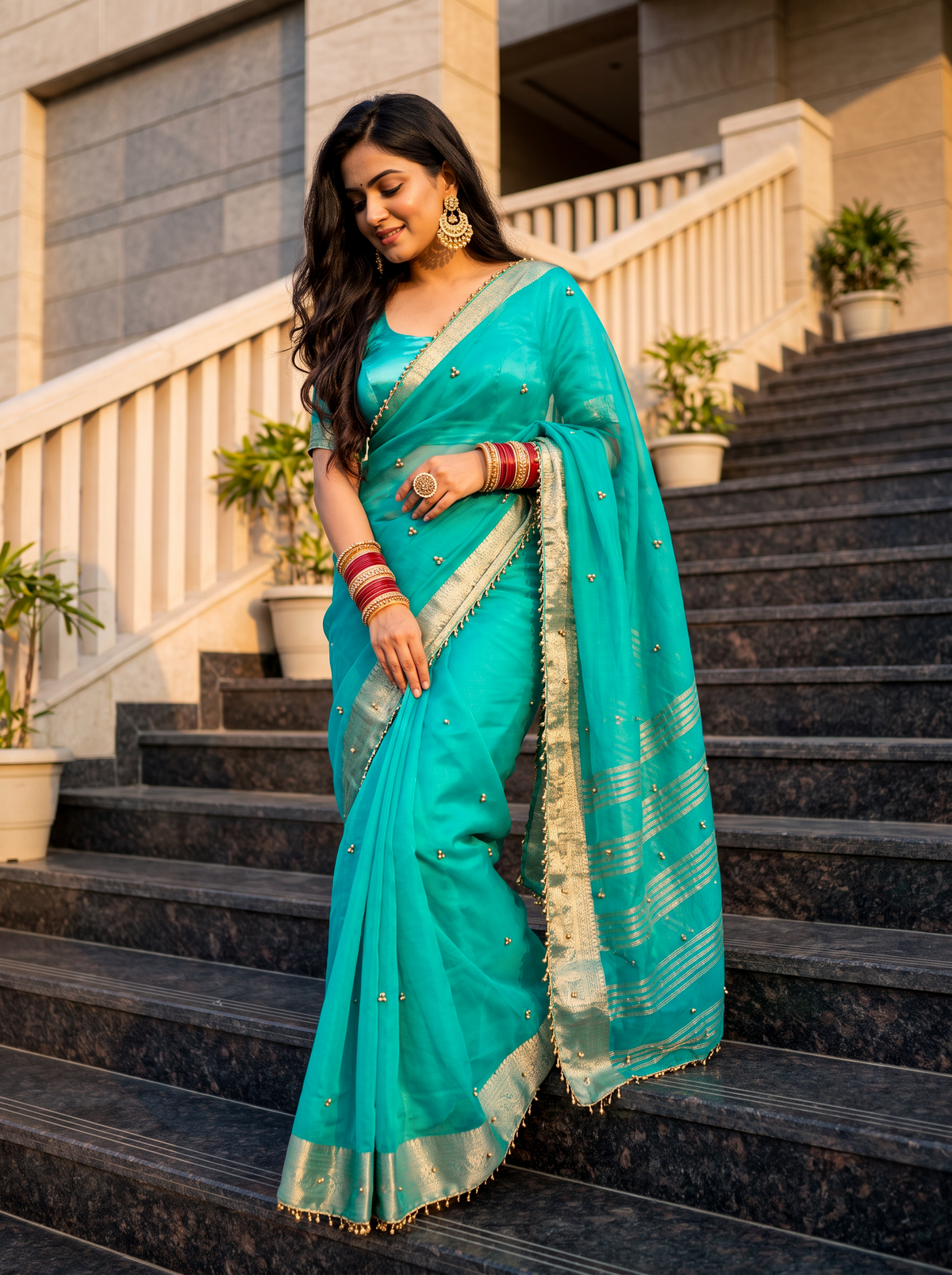 Most Viral Trending Ghungroo Tissue Saree for Women | Elegant Designer Party Wear Saree with Ghungroo Border | Festive & Wedding Collection