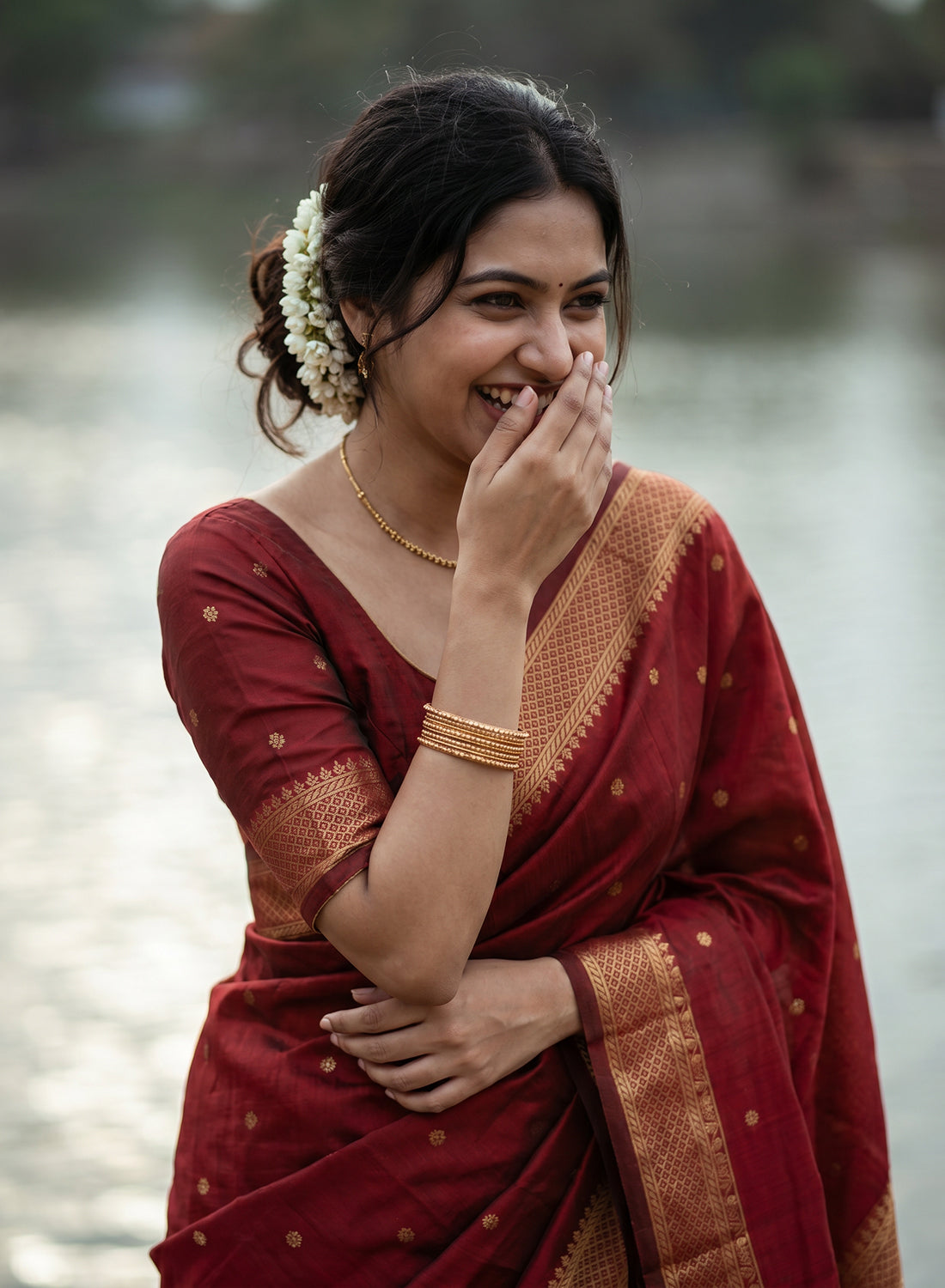 Women's Woven Banarasi Art Silk Saree with Unstitched Blouse Piece.