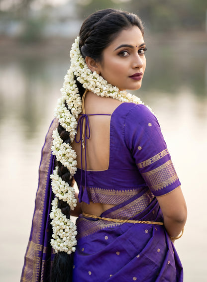 Women's Woven Banarasi Art Silk Saree with Unstitched Blouse Piece.