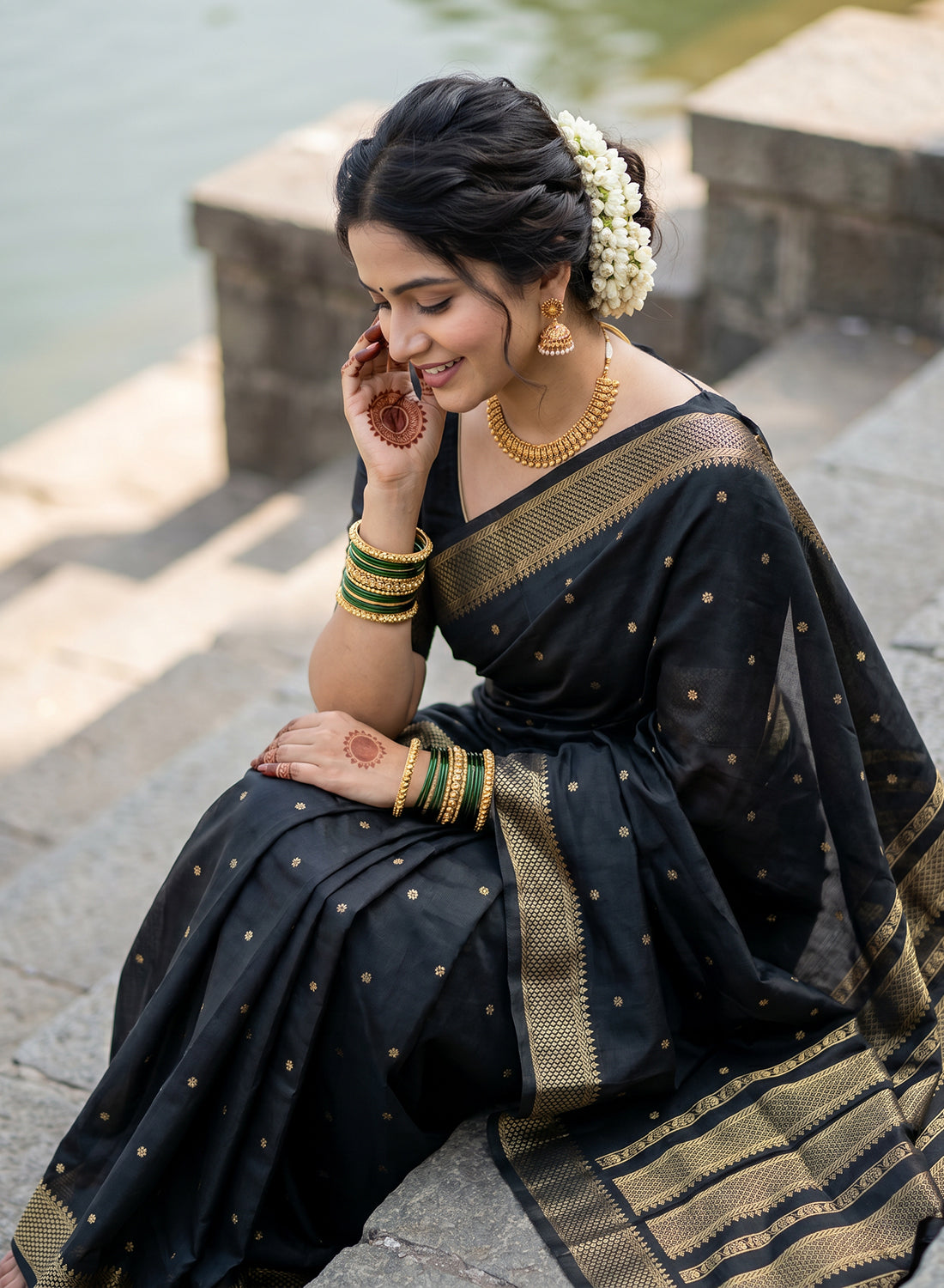 Women's Woven Banarasi Art Silk Saree with Unstitched Blouse Piece.