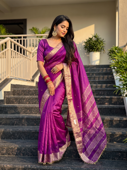 Most Viral Trending Ghungroo Tissue Saree for Women | Elegant Designer Party Wear Saree with Ghungroo Border | Festive & Wedding Collection