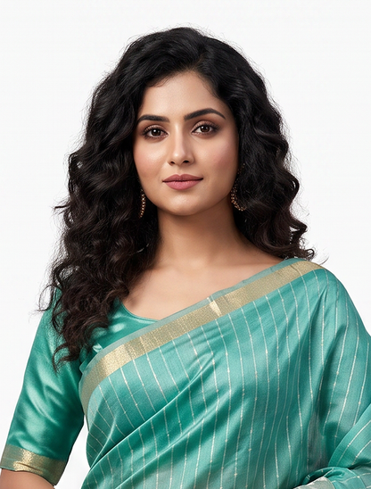 Women's Woven Paithani Art Silk Saree with Unstitched Blouse Piece.