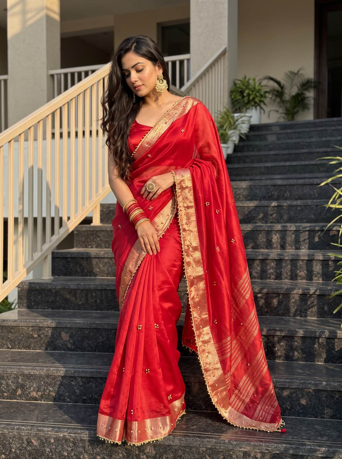 Most Viral Trending Ghungroo Tissue Saree for Women | Elegant Designer Party Wear Saree with Ghungroo Border | Festive & Wedding Collection
