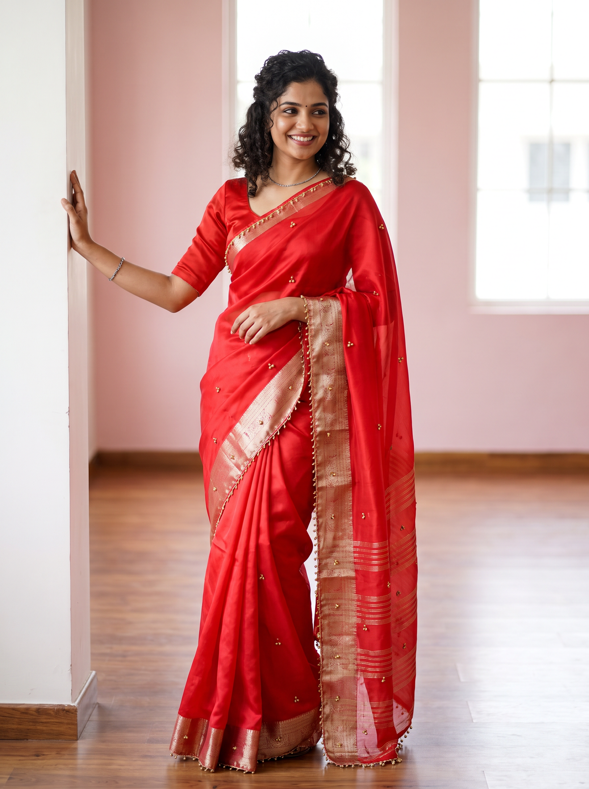 Most Viral Trending Ghungroo Tissue Saree for Women | Elegant Designer Party Wear Saree with Ghungroo Border | Festive & Wedding Collection