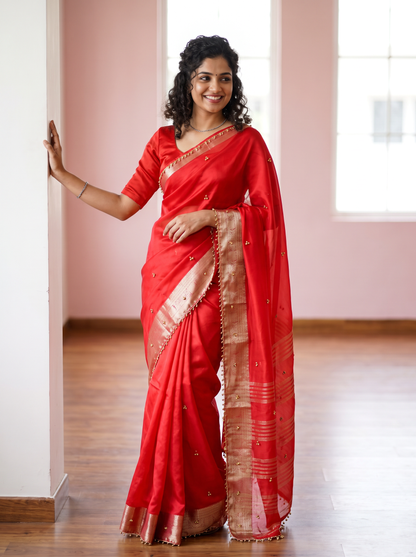 Most Viral Trending Ghungroo Tissue Saree for Women | Elegant Designer Party Wear Saree with Ghungroo Border | Festive & Wedding Collection