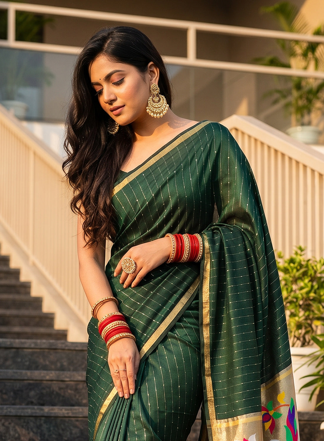Women's Traditional Zari Cotton Silk Saree with Unstitched Blouse Piece.