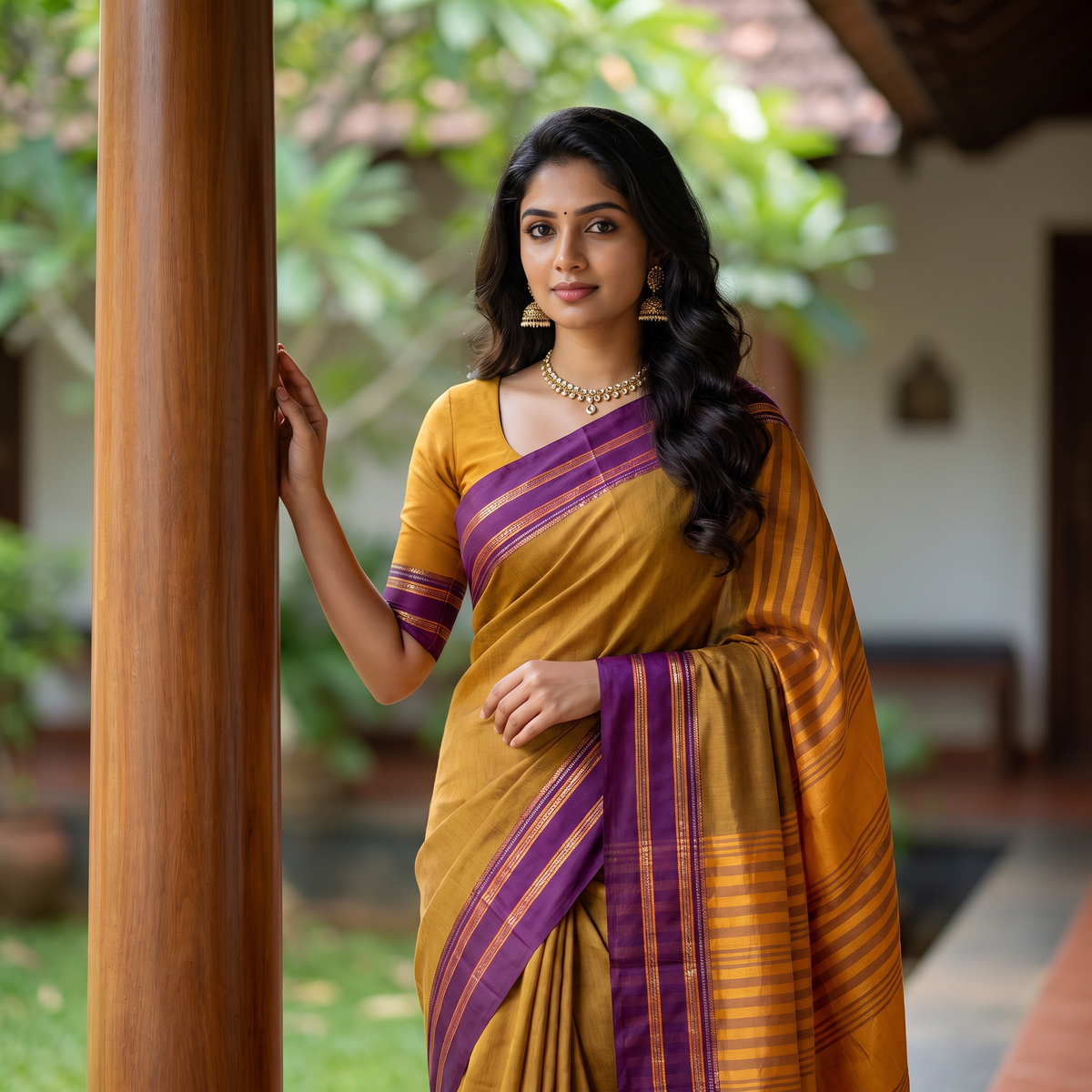 Women's Art Silk Traditional Saree with Zari Border and Unstitched Blouse Piece.