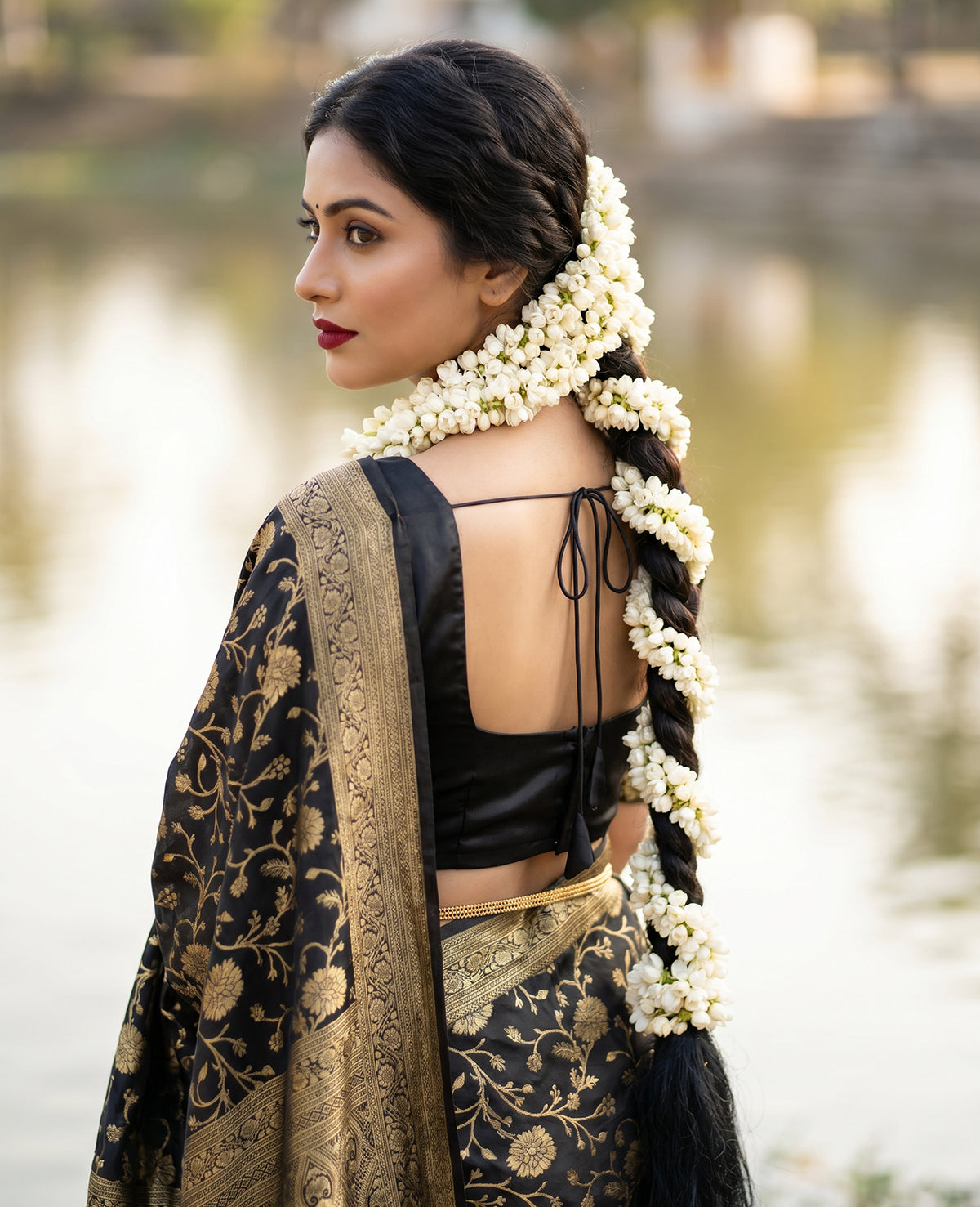 Women's Woven Banarasi Art Silk Saree with Unstitched Blouse Piece.