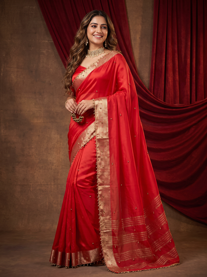 Most Viral Trending Ghungroo Tissue Saree for Women | Elegant Designer Party Wear Saree with Ghungroo Border | Festive & Wedding Collection