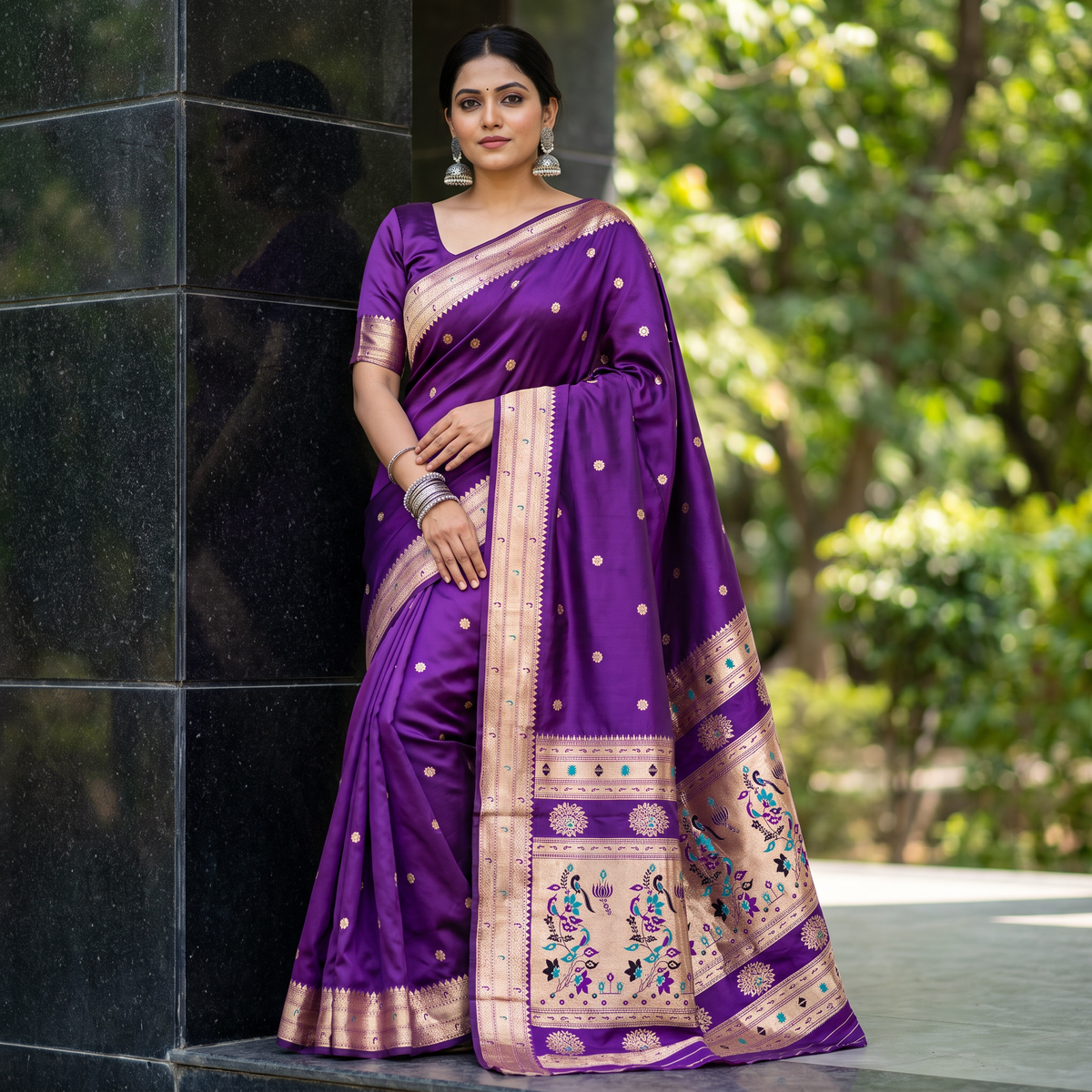 Banarasi Soft Silk Saree Festive Woven Jacquard Zari Border Sarees with Unstitched Blouse Piece.