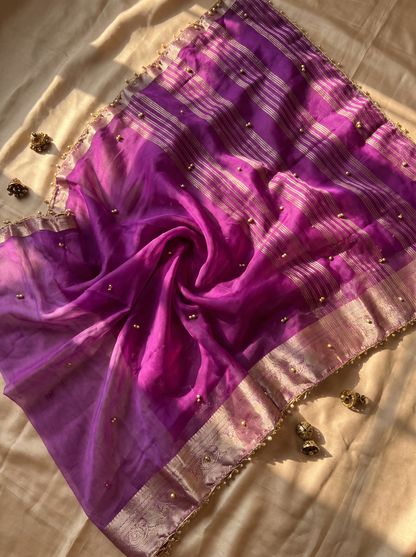 Most Viral Trending Ghungroo Tissue Saree for Women | Elegant Designer Party Wear Saree with Ghungroo Border | Festive & Wedding Collection