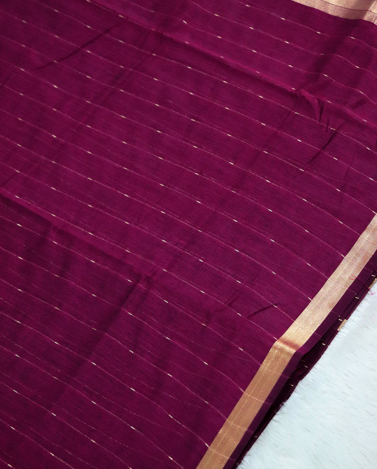 Women's Paithani Silk Blend Saree with Zari Woven Striped Lines and Peacock Floral Pallu including Unstitched Blouse Piece.