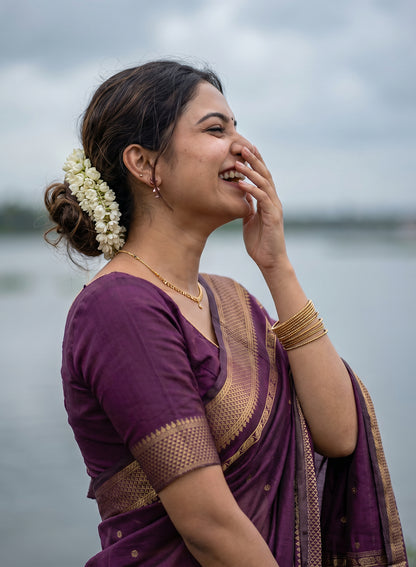 Women's Woven Banarasi Art Silk Saree with Unstitched Blouse Piece.