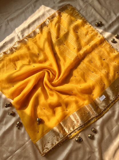 Most Viral Trending Ghungroo Tissue Saree for Women | Elegant Designer Party Wear Saree with Ghungroo Border | Festive & Wedding Collection