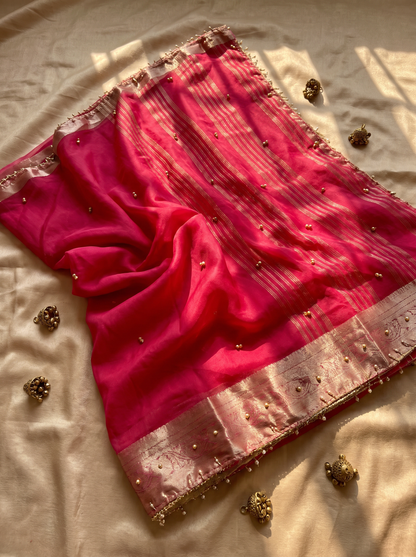 Most Viral Trending Ghungroo Tissue Saree for Women | Elegant Designer Party Wear Saree with Ghungroo Border | Festive & Wedding Collection
