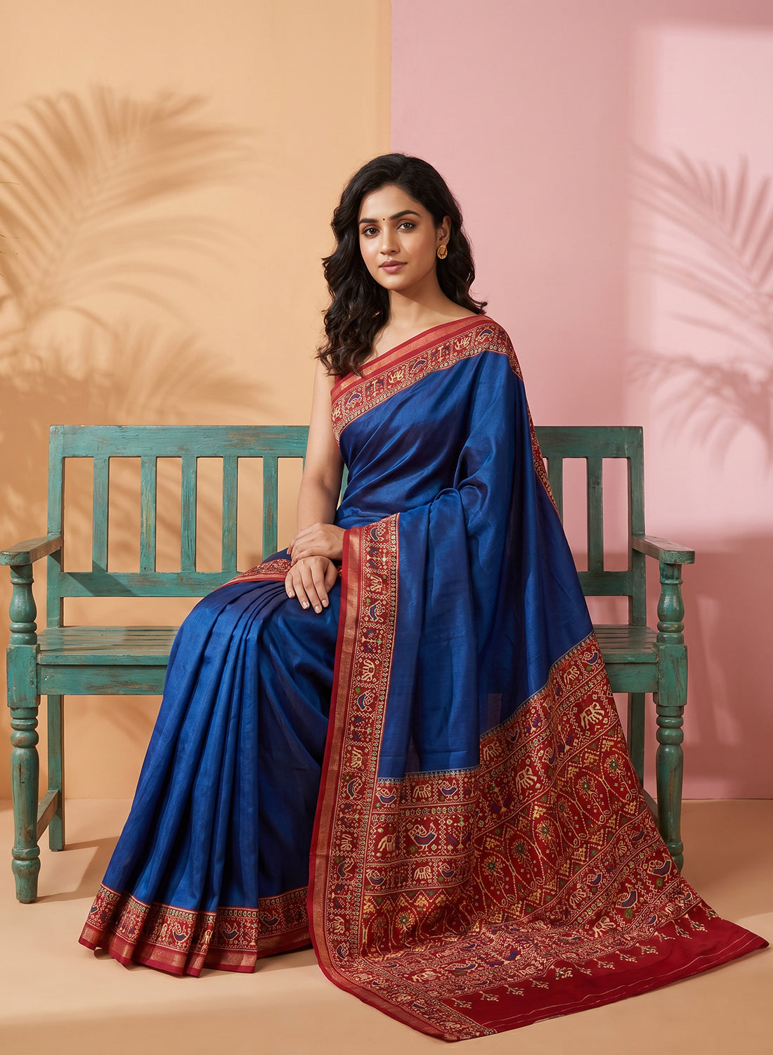 Women's Printed Silk Blend Saree with Unstitched Blouse Piece.