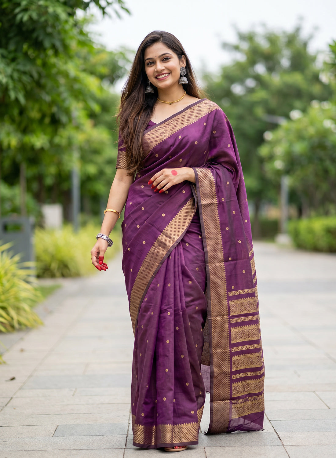 Women's Woven Banarasi Art Silk Saree with Unstitched Blouse Piece.