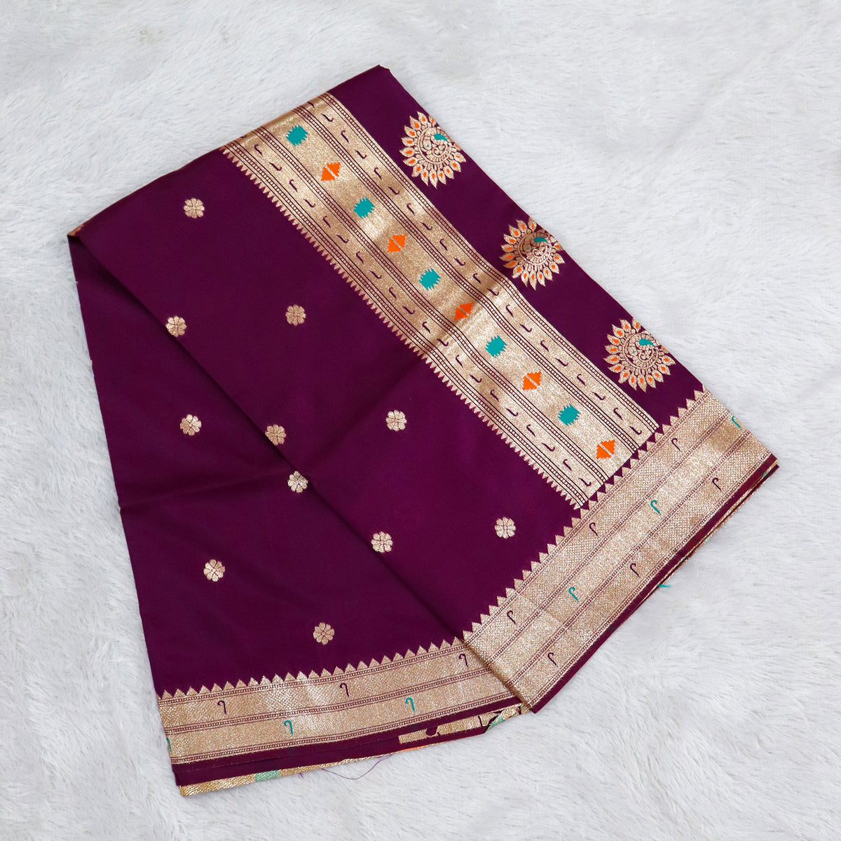 Banarasi Soft Silk Saree Festive Woven Jacquard Zari Border Sarees with Unstitched Blouse Piece.