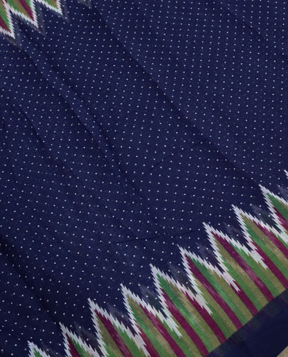 Women's Cotton Blend Ikat Print Saree with Unstitched Blouse Piece.