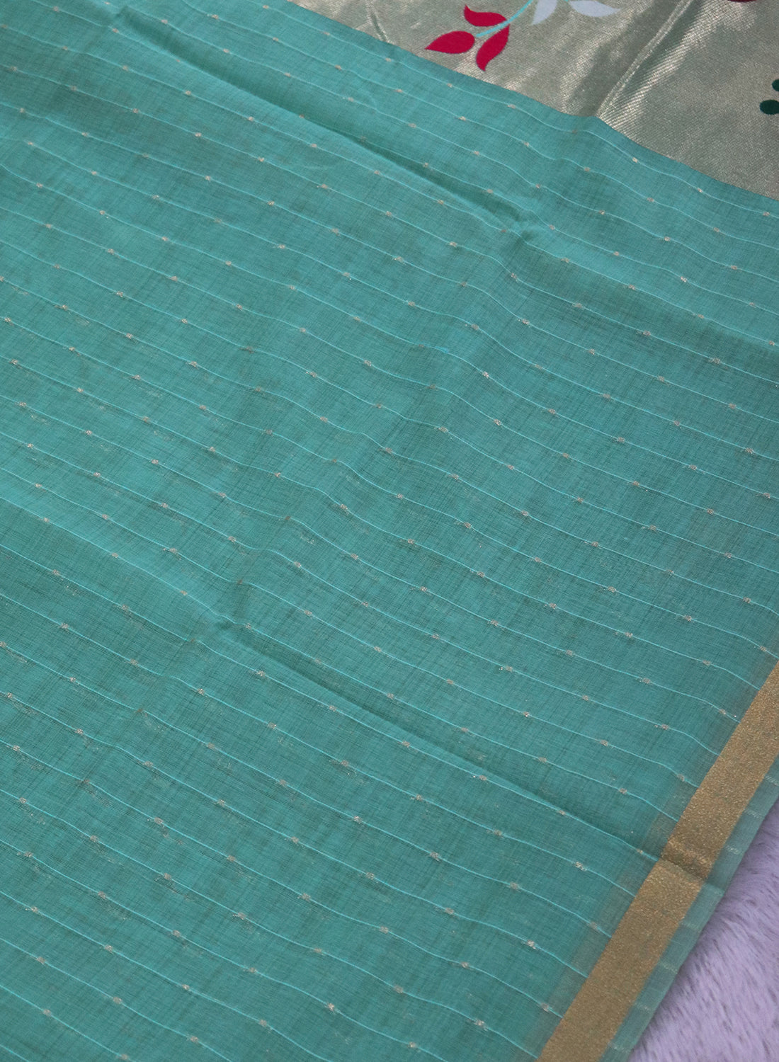Women's Woven Paithani Art Silk Saree with Unstitched Blouse Piece.