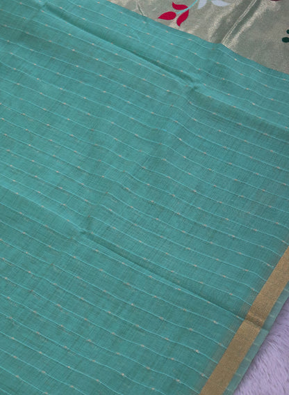 Women's Woven Paithani Art Silk Saree with Unstitched Blouse Piece.