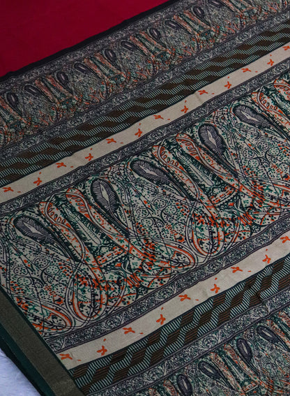 Women's Printed Silk Blend Saree with Unstitched Blouse Piece.
