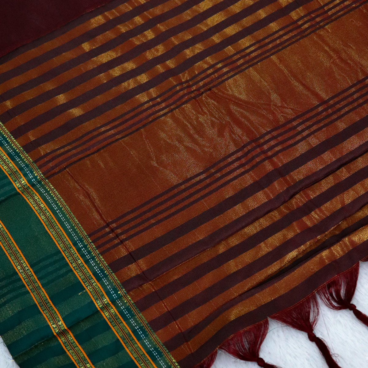 Women's Art Silk Traditional Saree with Zari Border and Unstitched Blouse Piece.
