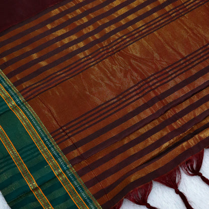 Women's Art Silk Traditional Saree with Zari Border and Unstitched Blouse Piece.