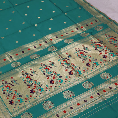 Banarasi Soft Silk Saree Festive Woven Jacquard Zari Border Sarees with Unstitched Blouse Piece.