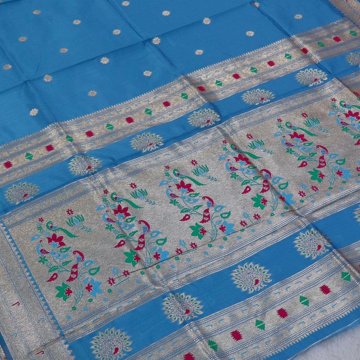Banarasi Soft Silk Saree Festive Woven Jacquard Zari Border Sarees with Unstitched Blouse Piece.