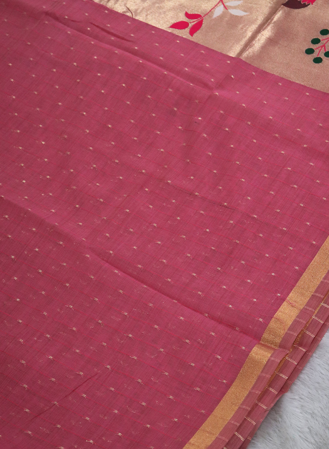 Women's Woven Paithani Art Silk Saree with Unstitched Blouse Piece.