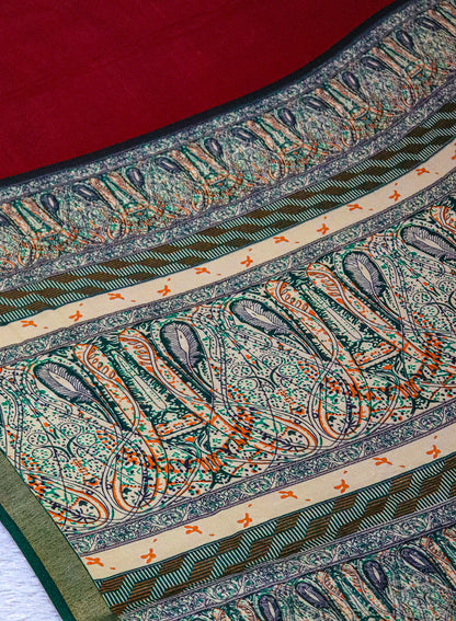 Women's Printed Silk Blend Saree with Unstitched Blouse Piece.