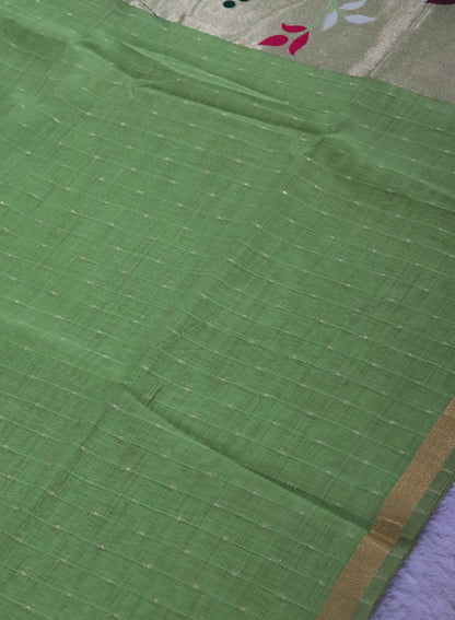 Women's Woven Paithani Art Silk Saree with Unstitched Blouse Piece.
