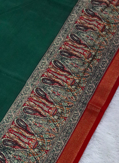 Women's Printed Silk Blend Saree with Unstitched Blouse Piece.