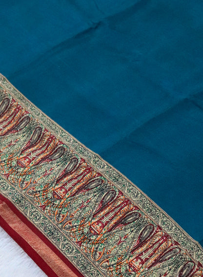 Women's Printed Silk Blend Saree with Unstitched Blouse Piece.