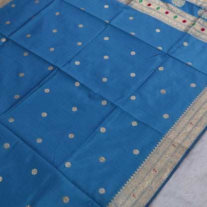 Banarasi Soft Silk Saree Festive Woven Jacquard Zari Border Sarees with Unstitched Blouse Piece.