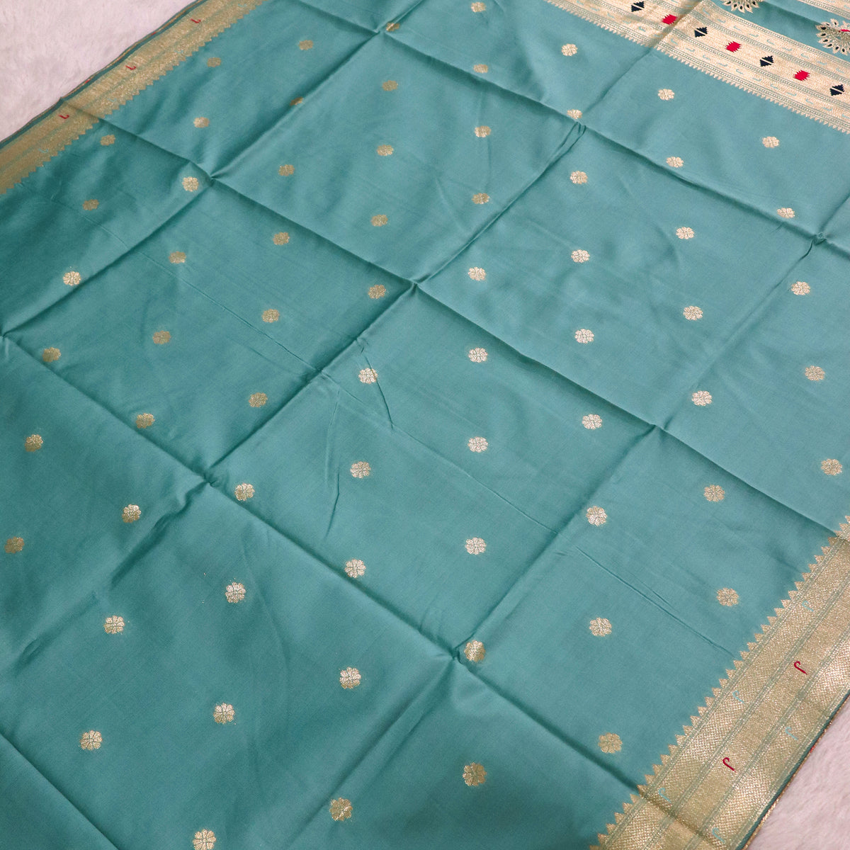 Banarasi Soft Silk Saree Festive Woven Jacquard Zari Border Sarees with Unstitched Blouse Piece.
