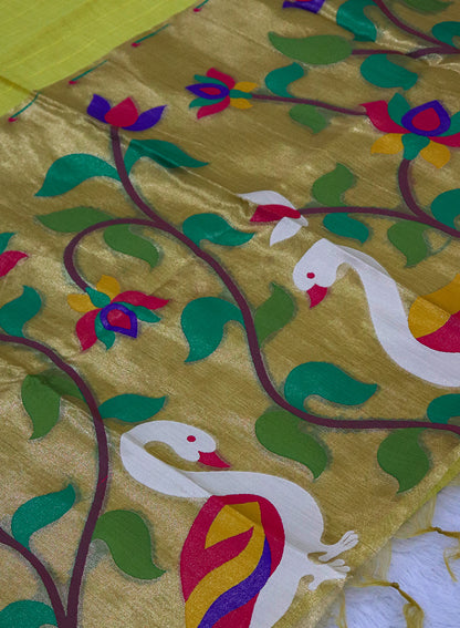 Women's Traditional Zari Cotton Silk Saree with Unstitched Blouse Piece.
