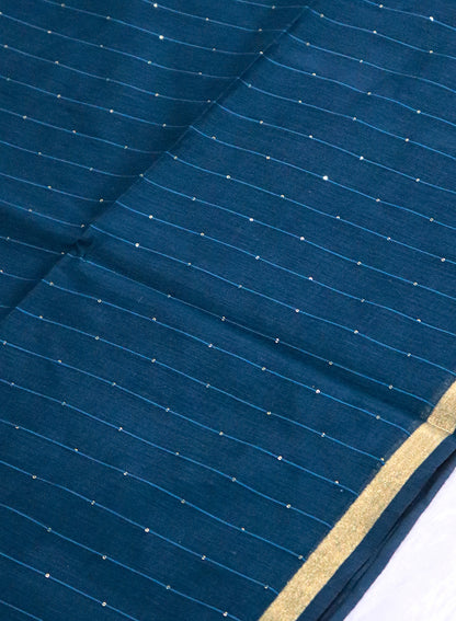 Women's Traditional Zari Cotton Silk Saree with Unstitched Blouse Piece.